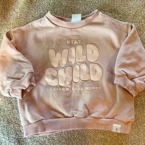 Cotton on “stay Wild Child follow your heart” Pink Kids Sweatshirt